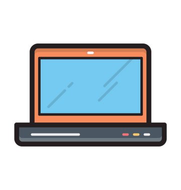 Laptop Düz Vektör Simgesi