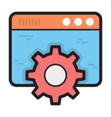 Web ayarı düz vektör simgesi