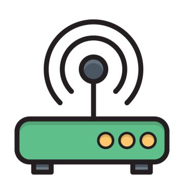 Wifi Yönlendirici Düz Vektör Simgesi