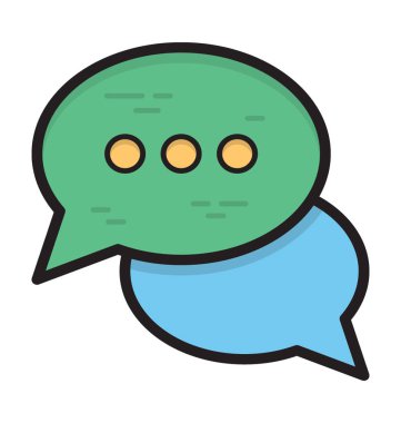 Sohbet balonlar düz vektör simgesi