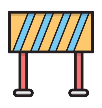 Bariyer düz vektör simgesi