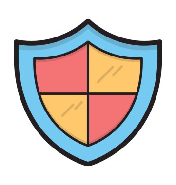 kalkan düz vektör simgesi