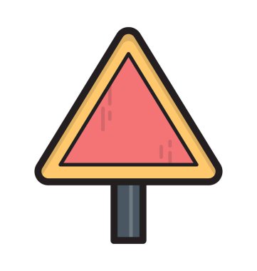 Yol işareti düz vektör simgesi