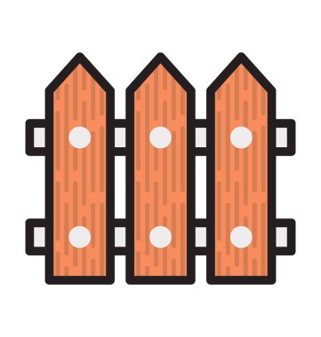 Çit düz vektör simgesi