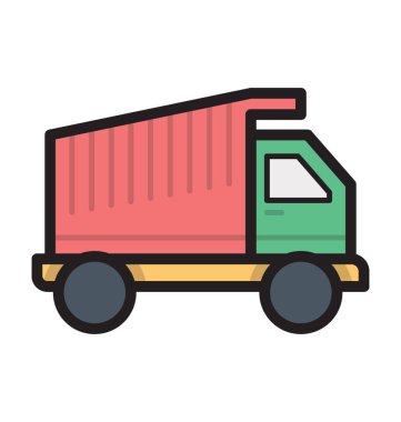 karavan düz vektör simgesi