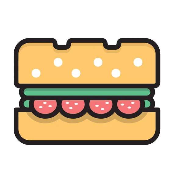Hamburger Flat Vector Icon — Stock Vector
