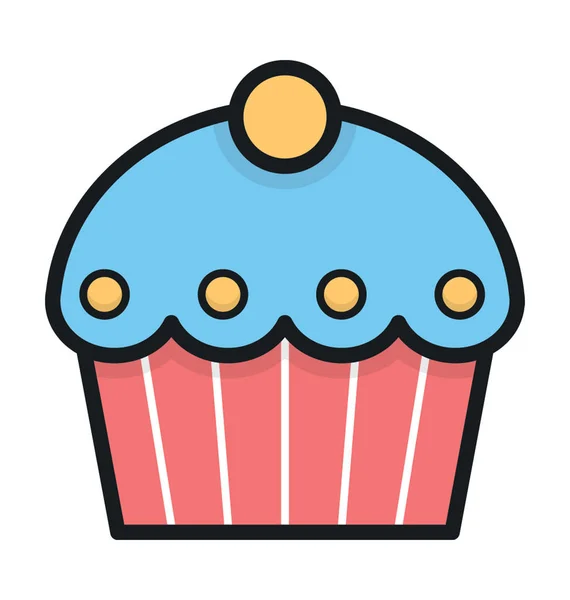 Muffin Plano Vector Icono — Archivo Imágenes Vectoriales