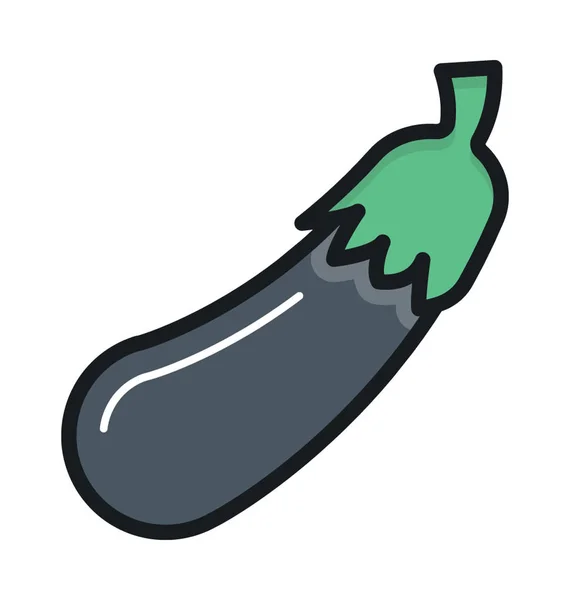 Icono Vector Plano Brinjal — Vector de stock