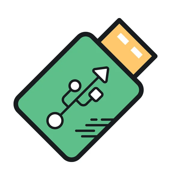 Usb Icono Vector Plano — Archivo Imágenes Vectoriales