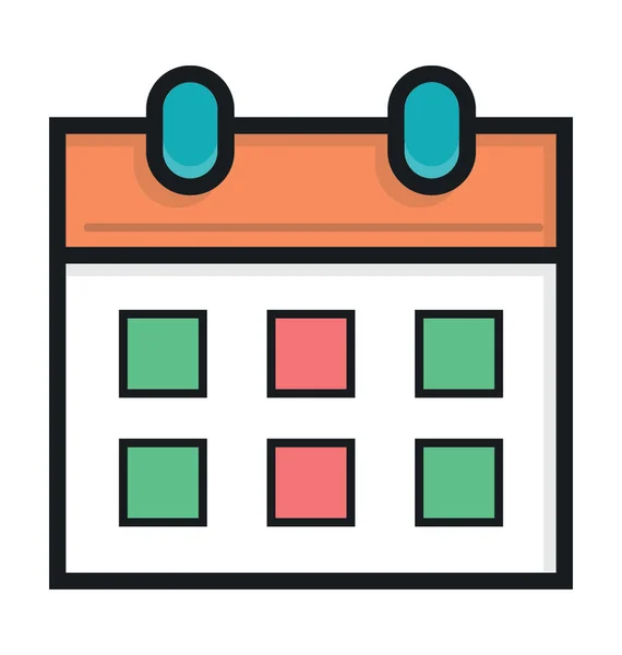 Calendario Vector Plano Icono — Vector de stock