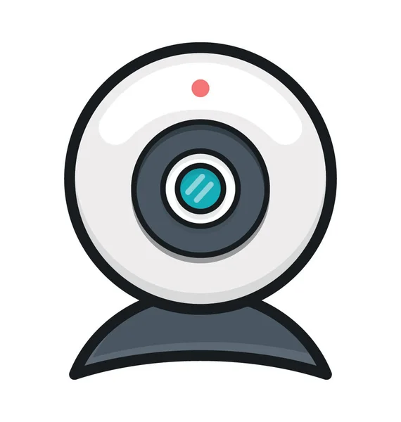 Webcam Plano Vector Icono — Vector de stock