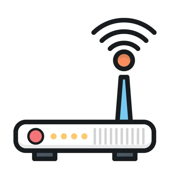 Router Wifi Vector Plano Icono — Vector de stock