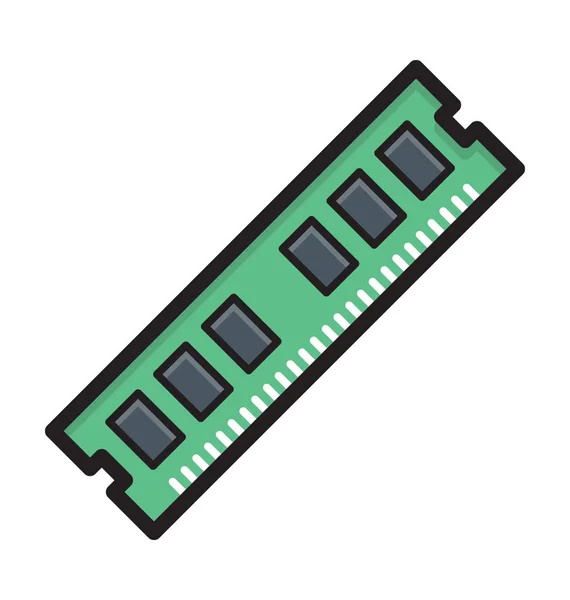 Computer Ram Flat Vector Icon — Stock Vector