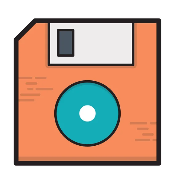 Floppy Flat Vector Icono — Vector de stock