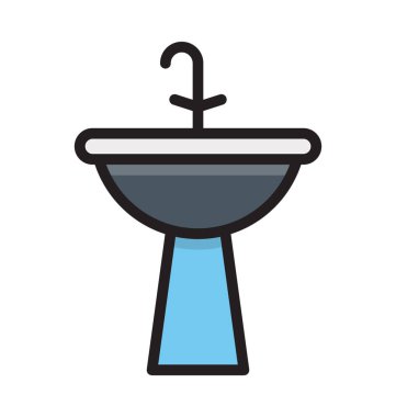 Lavabo düz vektör simgesi