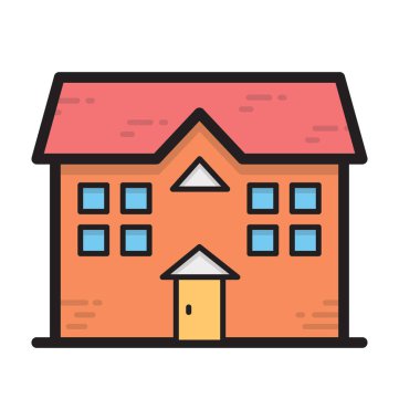 ev düz vektör simgesi