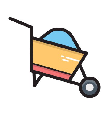 El arabası düz vektör simgesi