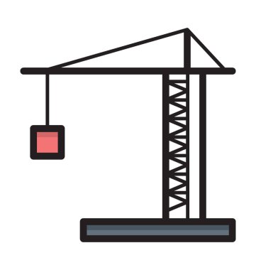 Vinç düz vektör simgesi