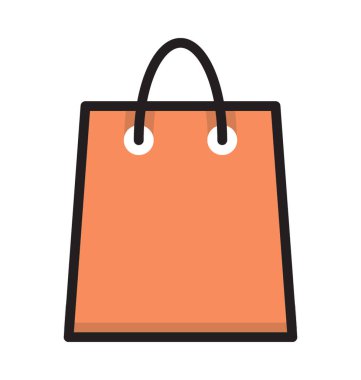 alışveriş poşeti düz vektör simgesi