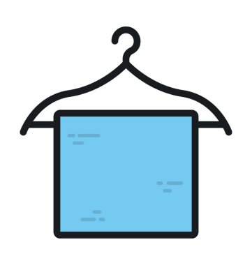 Askı havlu düz vektör simgesi