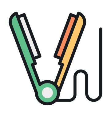 Saç Düzleştirici düz vektör simgesi