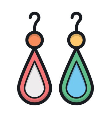 Küpe düz vektör simgesi