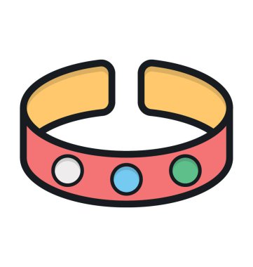 Bilezik düz vektör simgesi