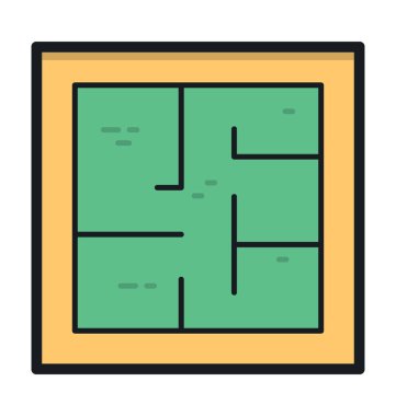 Planı düz vektör simgesi