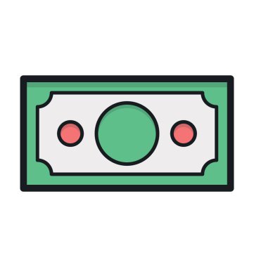 Kağıt para düz vektör simgesi