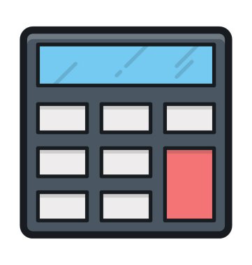 hesap makinesi düz vektör simgesi