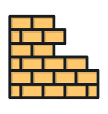 Tuğla duvar düz vektör simgesi