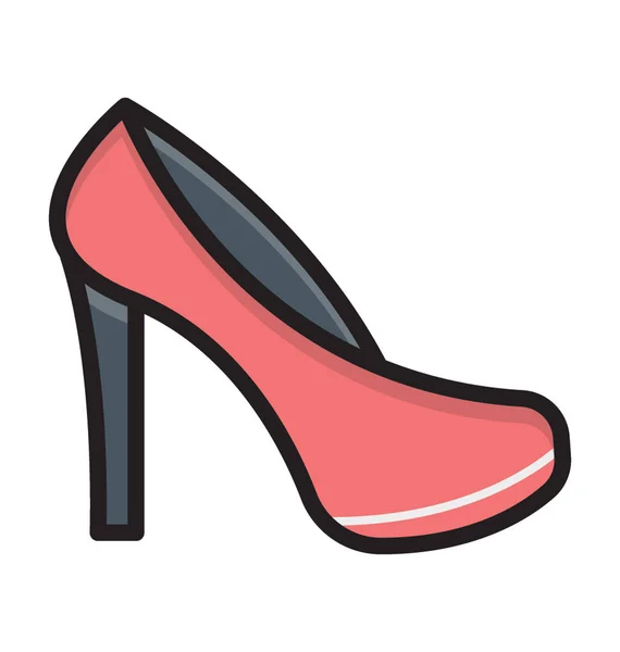 Zapatos Tacón Plano Vector Icono — Archivo Imágenes Vectoriales