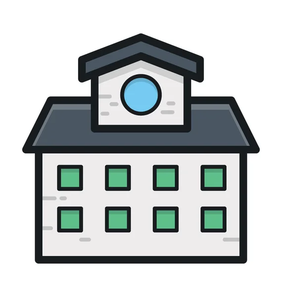 Building Flat Vector Icon — Stock Vector