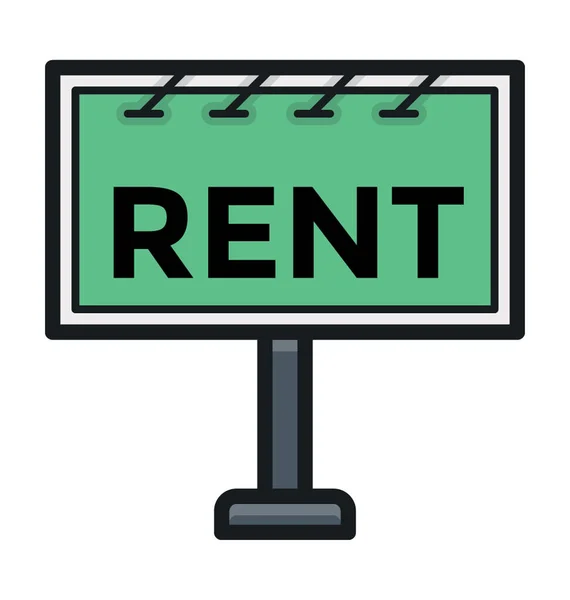 Rent Billboard Flat Vector Icon — Stock Vector