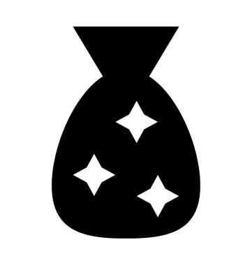 Santa çuval düz vektör simgesi