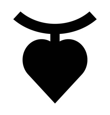 Kalp şekli Kolye düz vektör simgesi