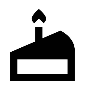 Pasta dilimi düz vektör simgesi 