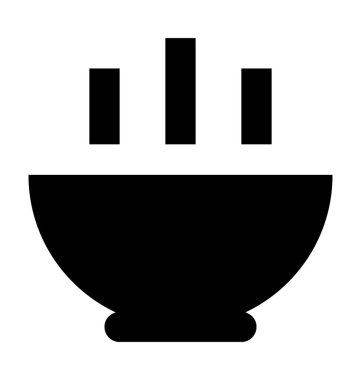 Sıcak çorba düz vektör simgesi 