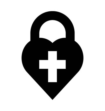 asma kilit düz vektör simgesi 