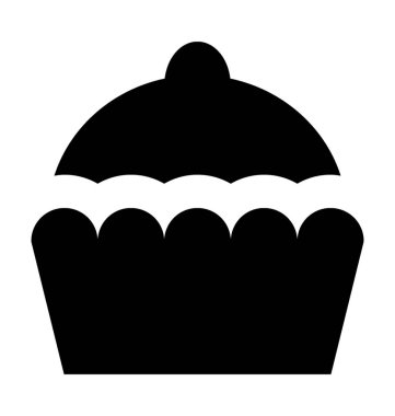 Cupcake düz vektör simgesi 