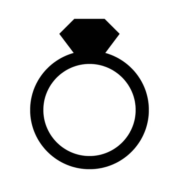 Diamond Ring Flat Vector Icon — Stock Vector