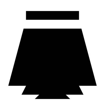 Boynuzlanan etek düz vektör simgesi