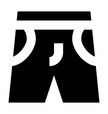 Bermuda kısa düz vektör simgesi