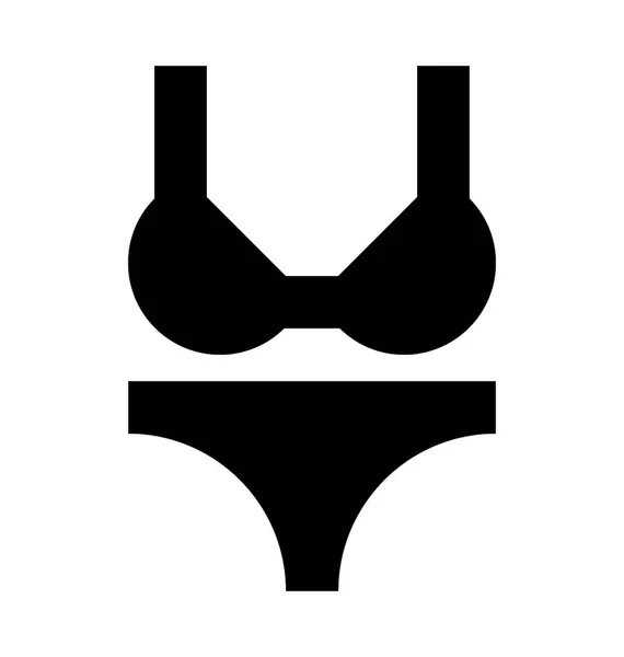 Bikini Piatto Icona Vettoriale — Vettoriale Stock