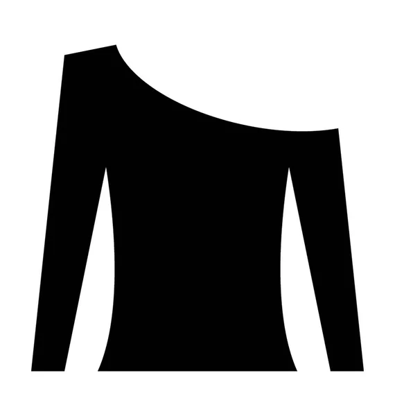 Mujer Shirt Flat Vector Icon — Vector de stock