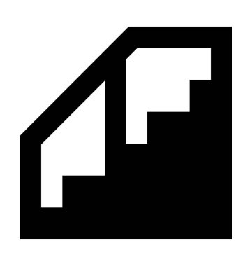 Kapalı Merdivenler düz vektör simgesi