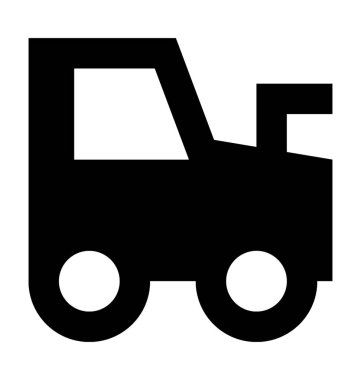 Traktör düz vektör simgesi