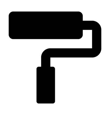 Boya silindiri düz vektör simgesi