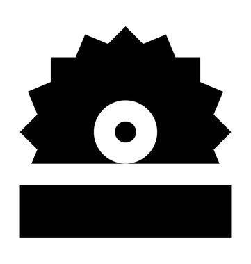 Daire testere düz vektör simgesi