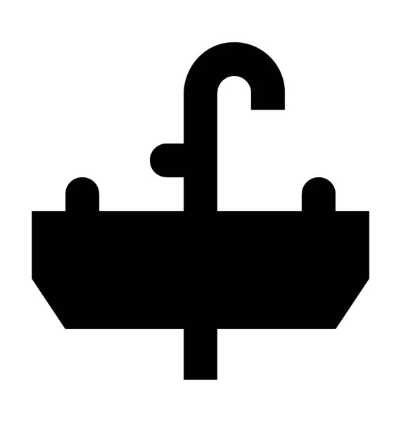 Waschbecken Flache Vektor Symbol — Stockvektor
